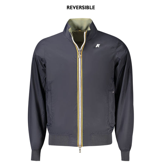 K-WAY Blue Nylon Men Jacket - Waterproof Reversible