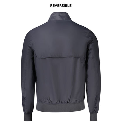 K-WAY Blue Nylon Men Jacket - Waterproof Reversible