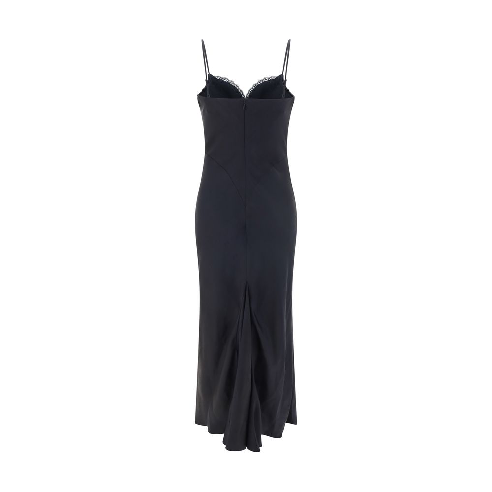 Alexander McQueen Black Silk Strappy Maxi Dress