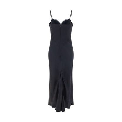 Alexander McQueen Black Silk Strappy Maxi Dress