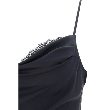 Alexander McQueen Black Silk Strappy Maxi Dress