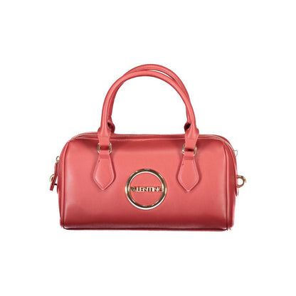 Mario Valentino Red Faux Leather Handbag with Adjustable Strap
