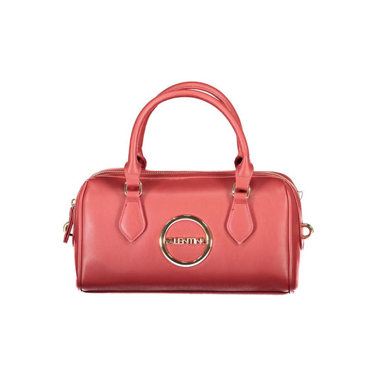 Mario Valentino Red Faux Leather Handbag with Adjustable Strap