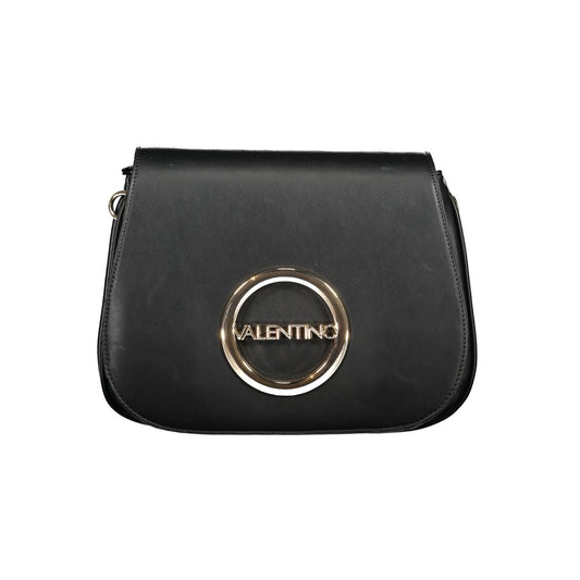 Mario Valentino Black Leather Effect Handbag with Logo Detailing