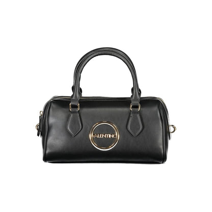 Mario Valentino Black Faux Leather Handbag with Adjustable Strap