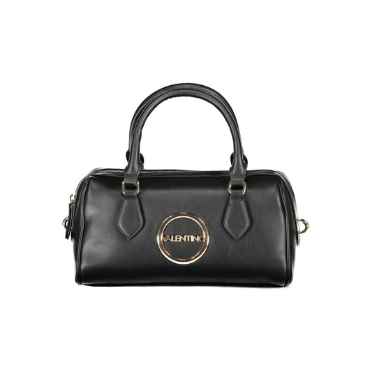 Mario Valentino Black Faux Leather Handbag with Adjustable Strap