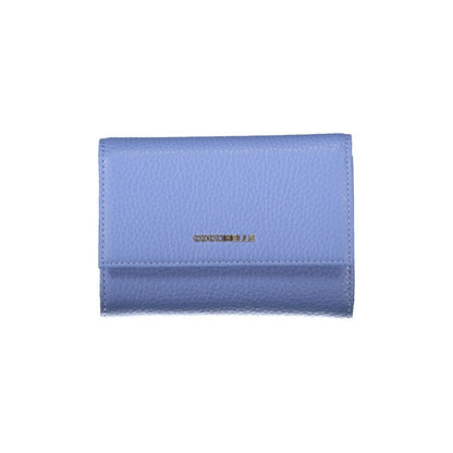 Coccinelle Blue Leather Wallet - Elegant Metallic Design