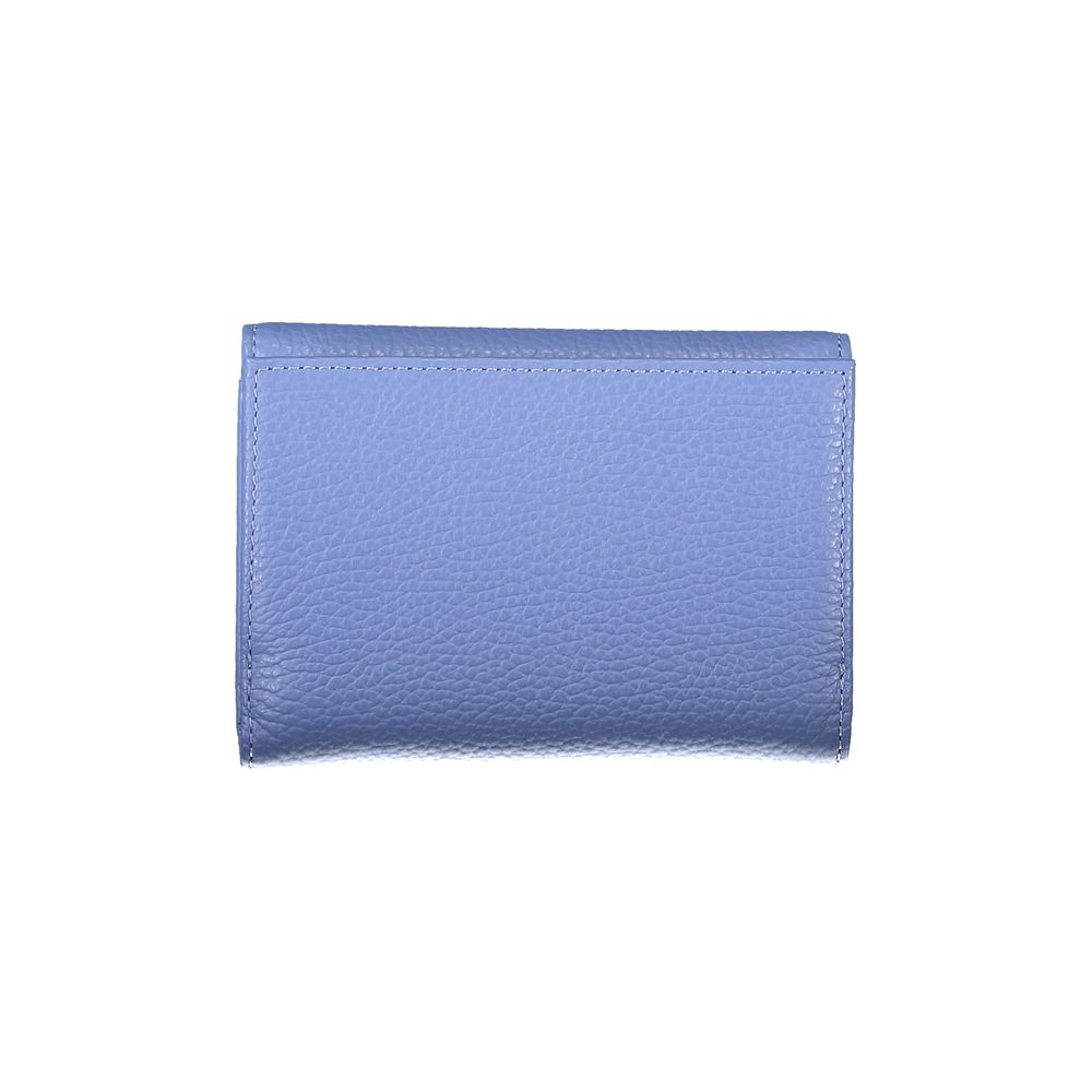 Coccinelle Blue Leather Wallet - Elegant Metallic Design