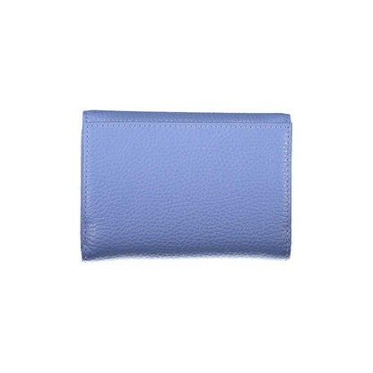 Coccinelle Blue Leather Wallet - Elegant Metallic Design