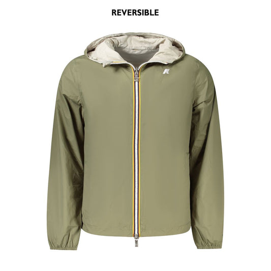 K-Way Green Nylon Jacket - Reversible Waterproof Performance