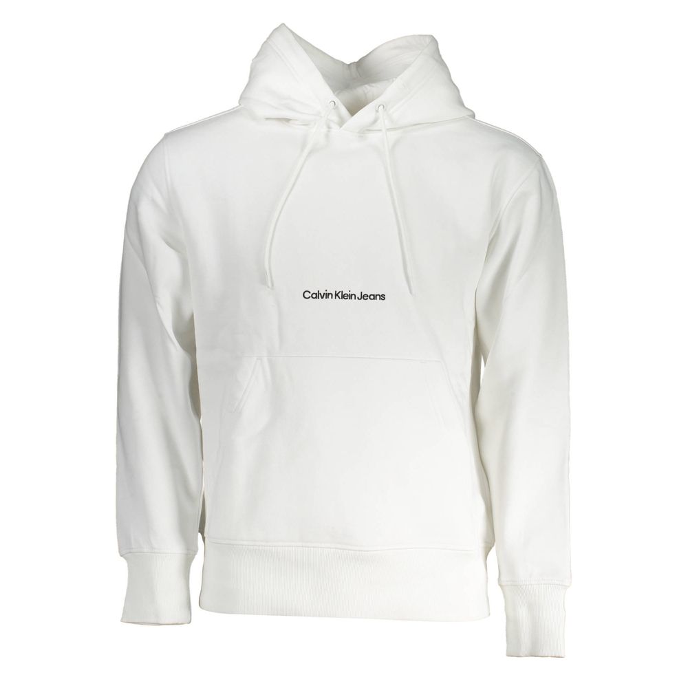 Calvin Klein White Cotton Hoodie Sweater