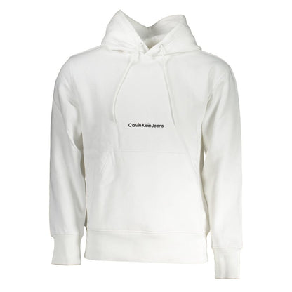 Calvin Klein White Cotton Hoodie Sweater