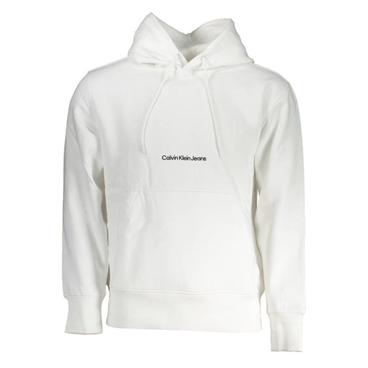 Calvin Klein White Cotton Hoodie Sweater
