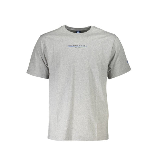 North Sails Gray Cotton T-Shirt - Comfort Fit Essential for Every Adventure