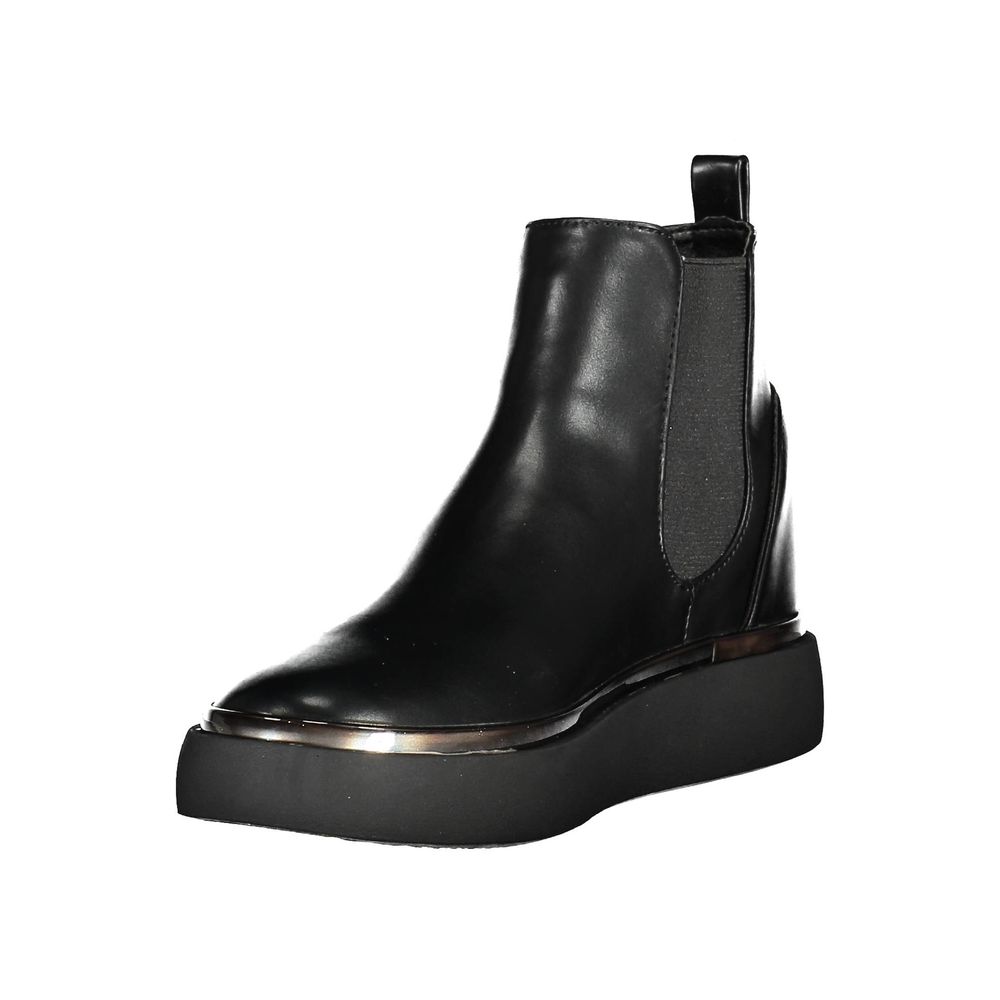 U.S. POLO ASSN. Black Low Ankle Boot with Elastic Side and Contrasting Details