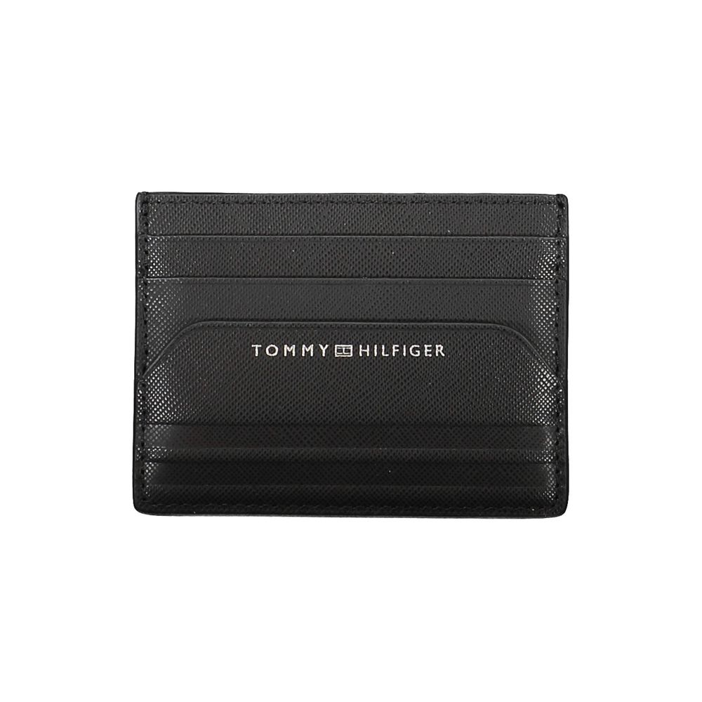 Tommy Hilfiger Black Leather Wallet - Stylish & Versatile Card Holder