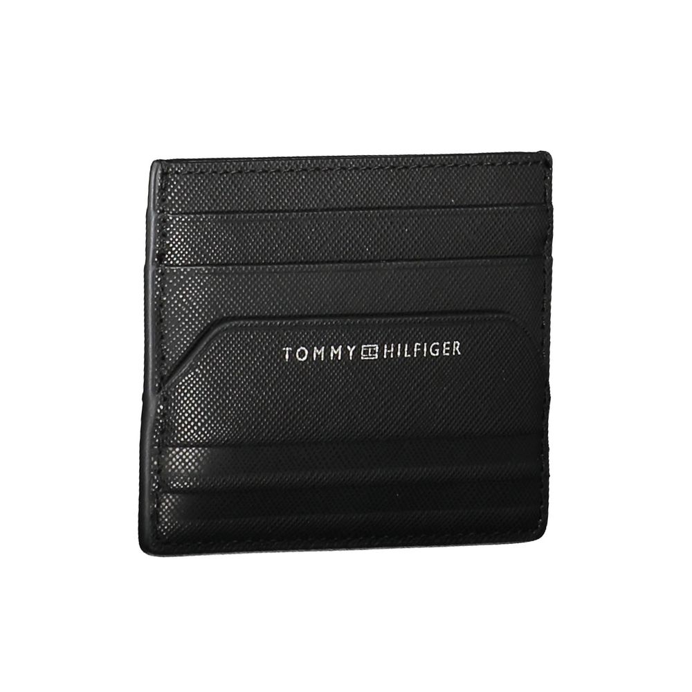 Tommy Hilfiger Black Leather Wallet - Stylish & Versatile Card Holder