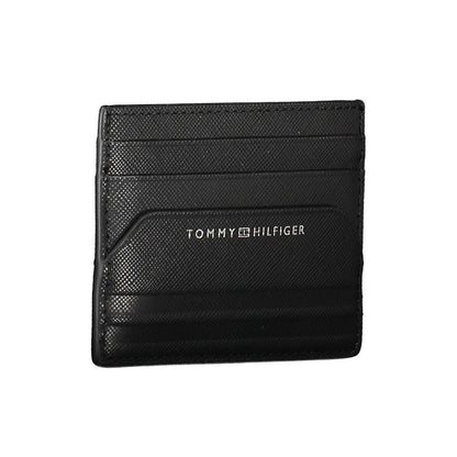 Tommy Hilfiger Black Leather Wallet - Stylish & Versatile Card Holder