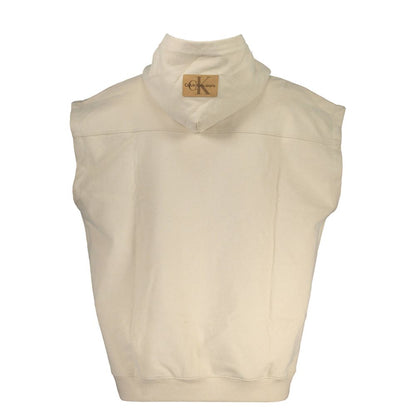 Calvin Klein Beige Cotton Sleeveless Hoodie