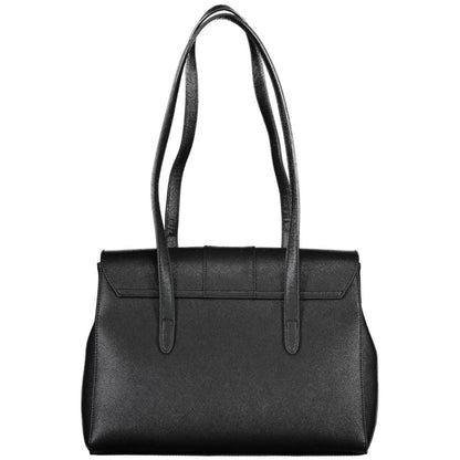 Valentino Bags Black Faux Leather Handbag with Dual Carry Handles