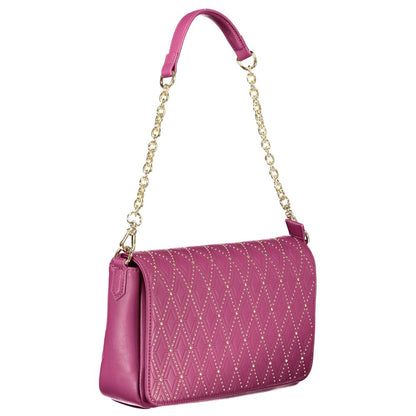 Valentino Bags Purple Faux Leather Handbag with Adjustable Strap