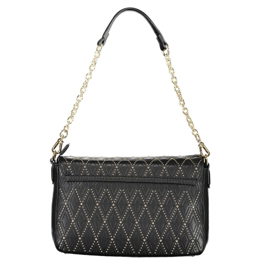 Valentino Bags Black Faux Leather Handbag with Chain Strap