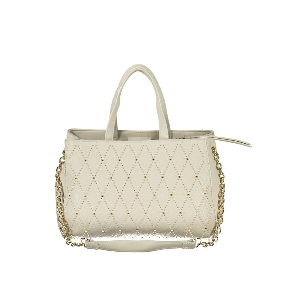 Valentino Bags White Faux Leather Handbag with Chain Strap