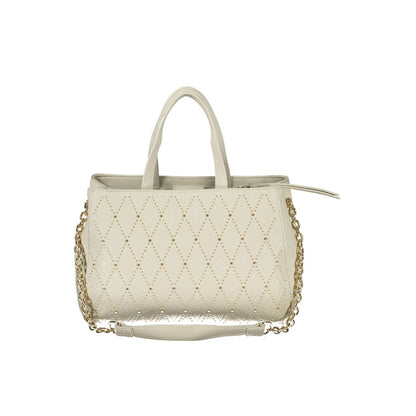 Valentino Bags White Faux Leather Handbag with Chain Strap