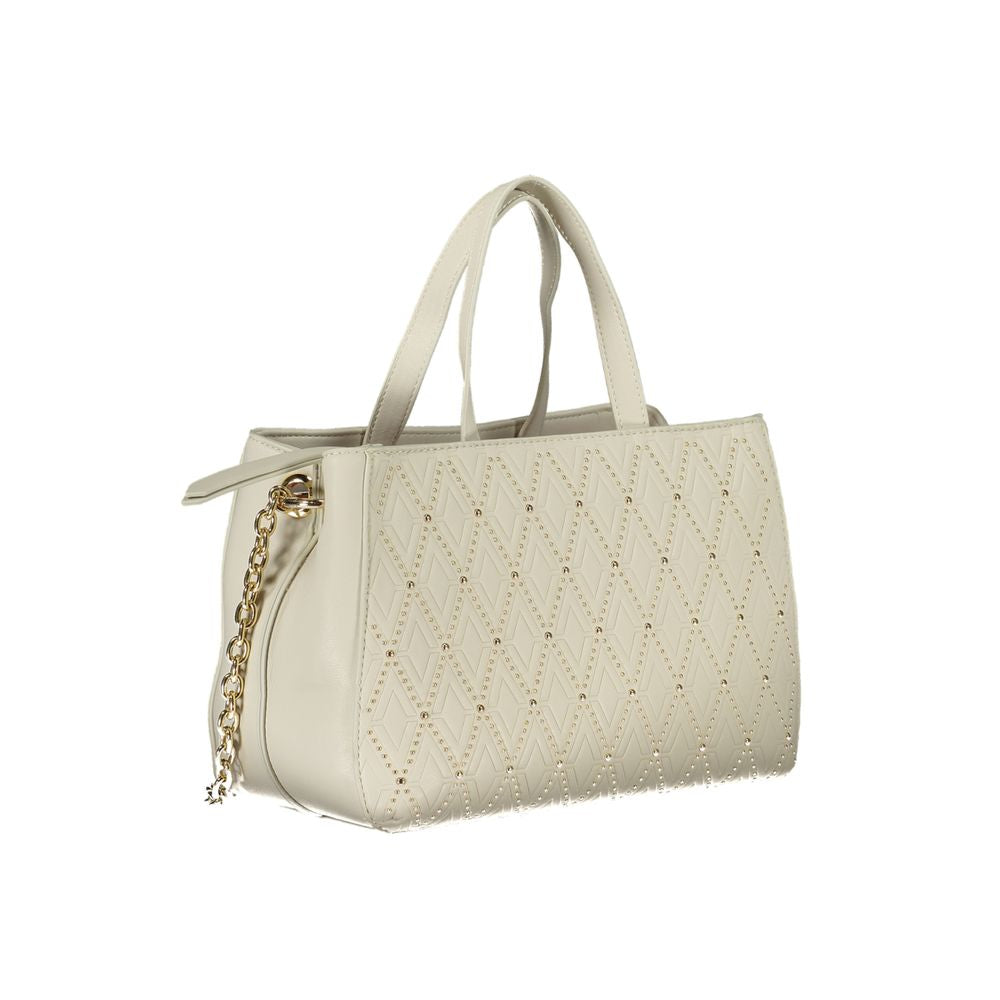 Valentino Bags White Faux Leather Handbag with Chain Strap