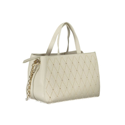 Valentino Bags White Faux Leather Handbag with Chain Strap