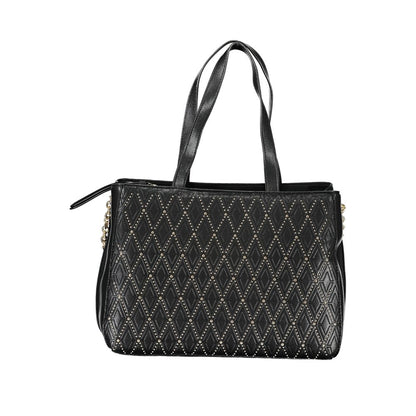 Valentino Bags Black Faux Leather Handbag with Chain Strap
