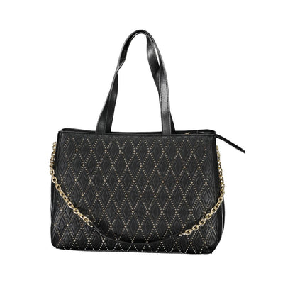 Valentino Bags Black Faux Leather Handbag with Chain Strap