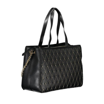 Valentino Bags Black Faux Leather Handbag with Chain Strap