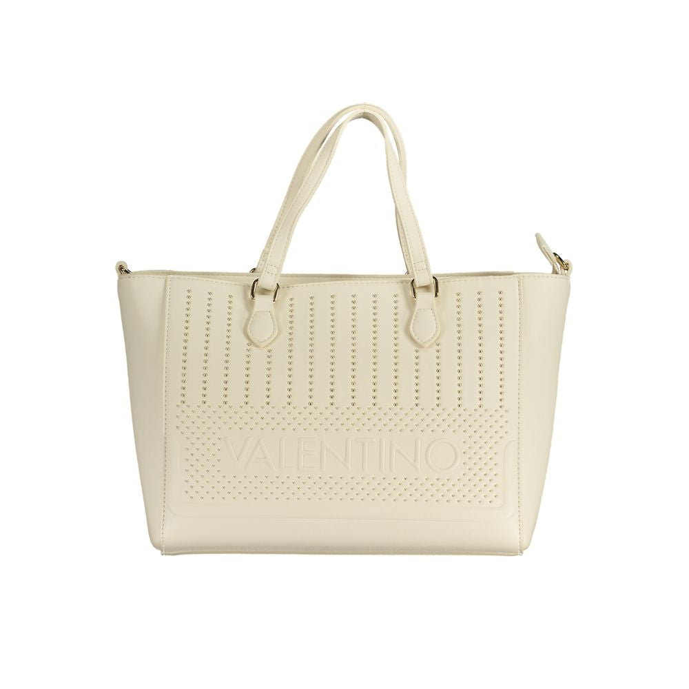 Valentino Bags White Leather-Effect Handbag with Shoulder Strap
