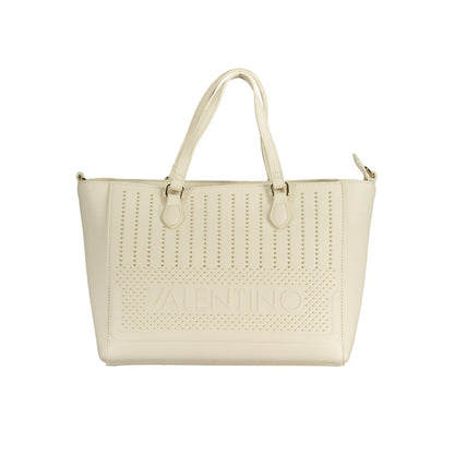 Valentino Bags White Leather-Effect Handbag with Shoulder Strap