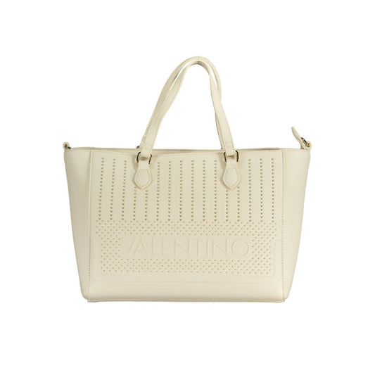 Valentino Bags White Leather-Effect Handbag with Shoulder Strap