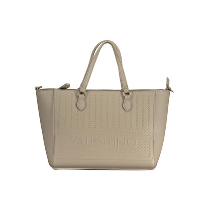 Valentino Bags Beige Faux Leather Handbag with Shoulder Strap