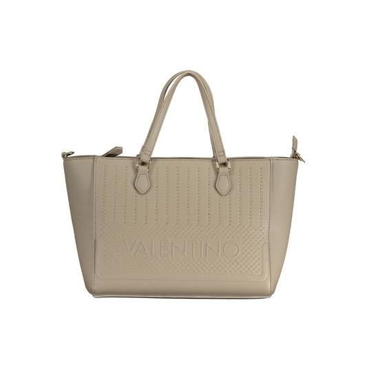 Valentino Bags Beige Faux Leather Handbag with Shoulder Strap