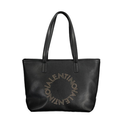Valentino Bags Black Faux Leather Handbag with Shoulder Strap