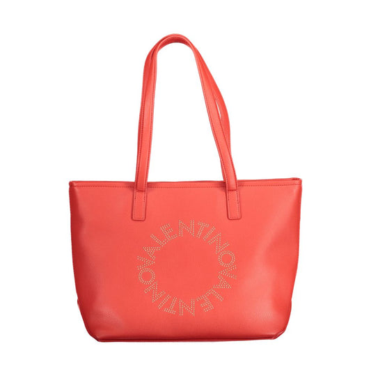 Valentino Bags Red Faux Leather Handbag with Shoulder Strap