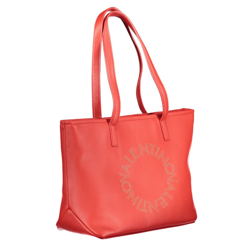 Valentino Bags Red Faux Leather Handbag with Shoulder Strap