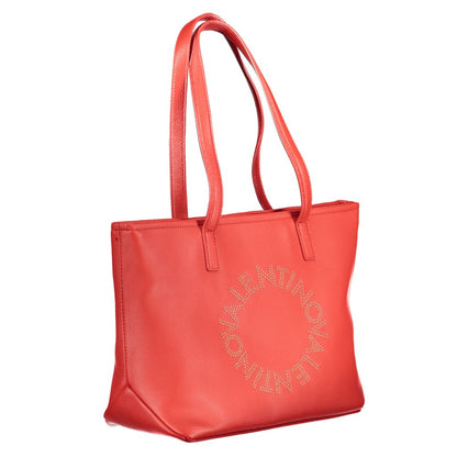 Valentino Bags Red Faux Leather Handbag with Shoulder Strap