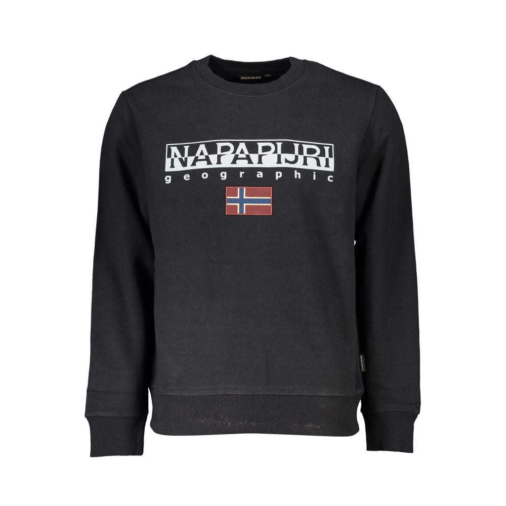 Napapijri Black Cotton Sweater - Classic Comfort Redefined