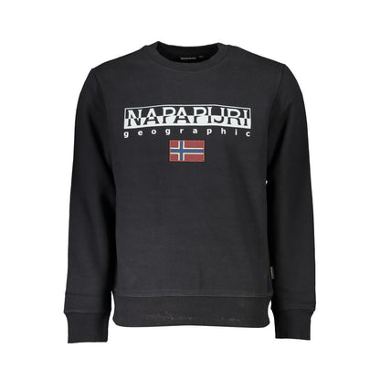 Napapijri Black Cotton Sweater - Classic Comfort Redefined