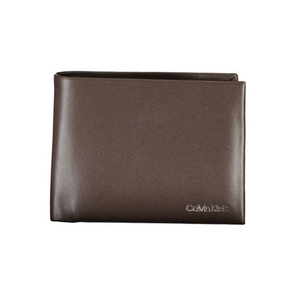 Calvin Klein Brown Leather Wallet - Modern Minimalist Accessory