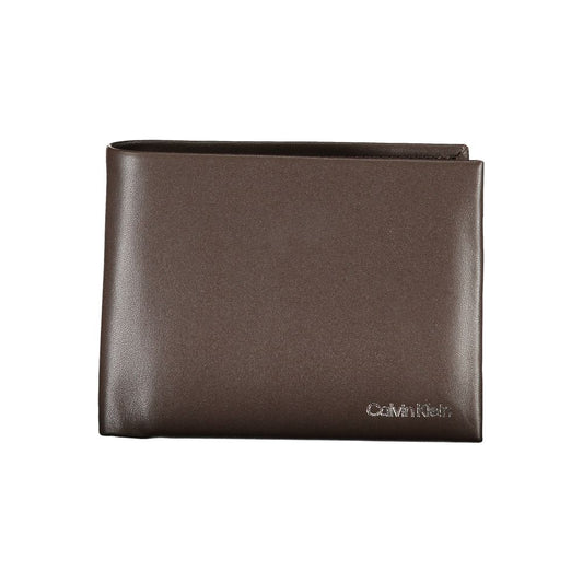 Calvin Klein Brown Leather Wallet - Modern Minimalist Accessory