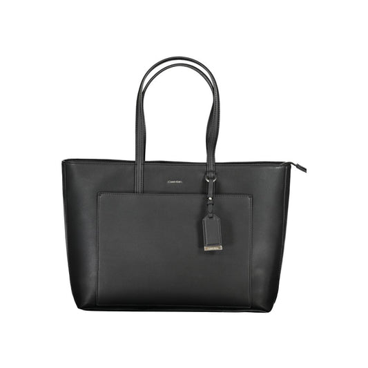 Calvin Klein Black Polyester Handbag for Effortless Style