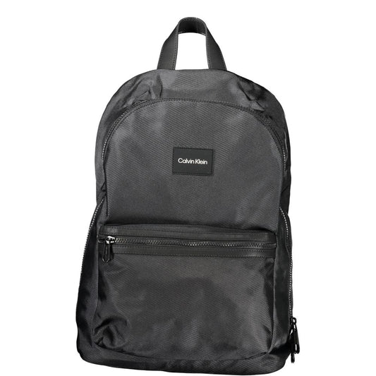 Calvin Klein Black Polyester Backpack: Modern Essential for Everyday Style
