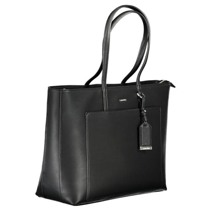 Calvin Klein Black Polyester Handbag for Effortless Style