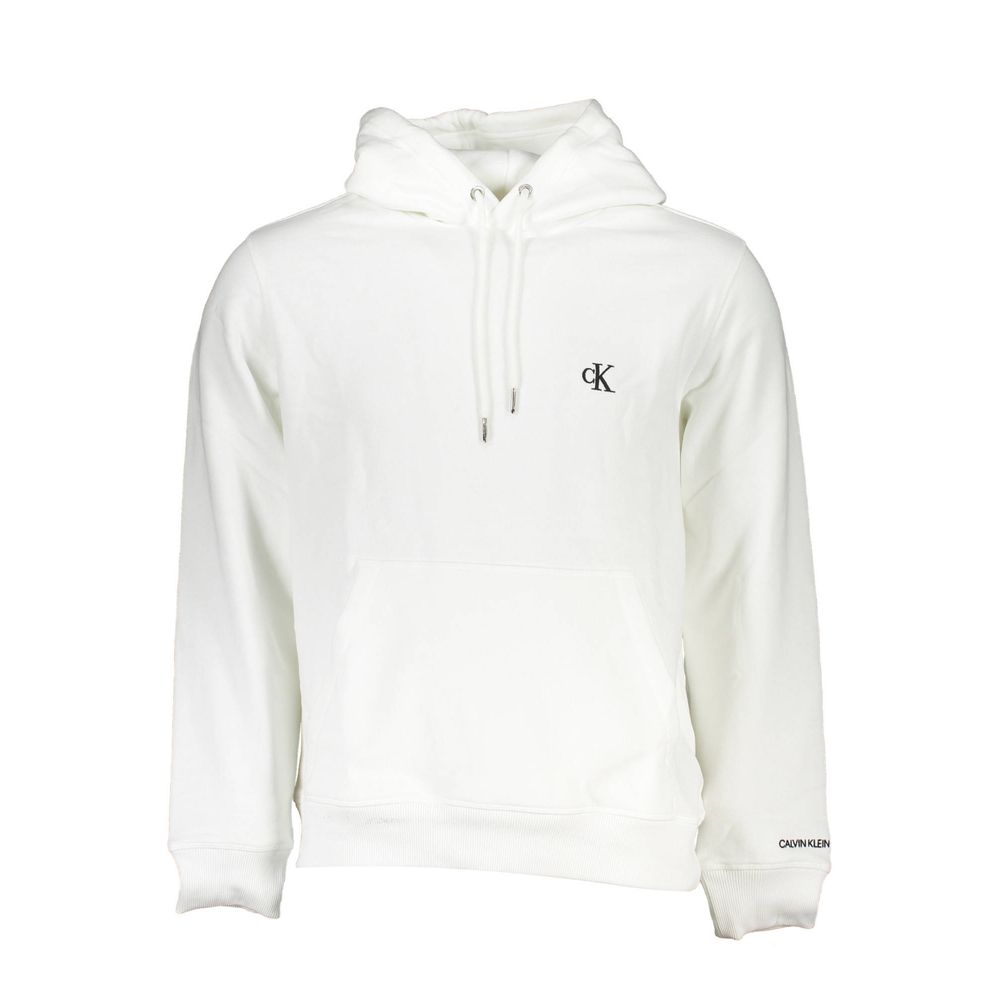 Calvin Klein White Cotton Hoodie Sweater